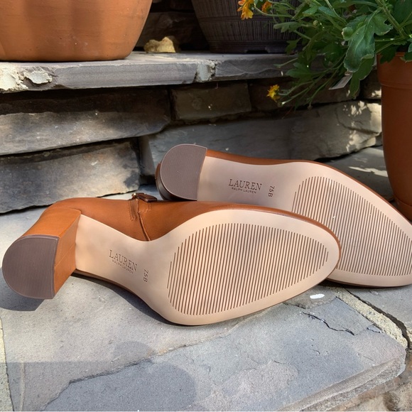 Ralph Lauren Tan Leather Heeled Boots - Picture 6 of 6